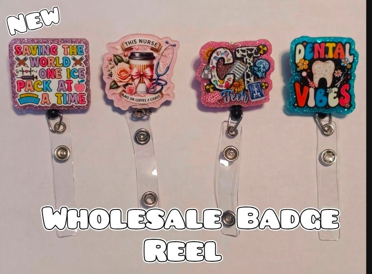 Wholesale Beadable Completed Badge Reels 360 alligator clip