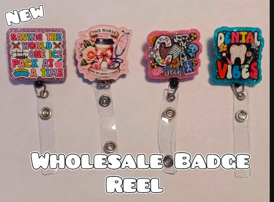 Wholesale Beadable Completed Badge Reels 360 alligator clip