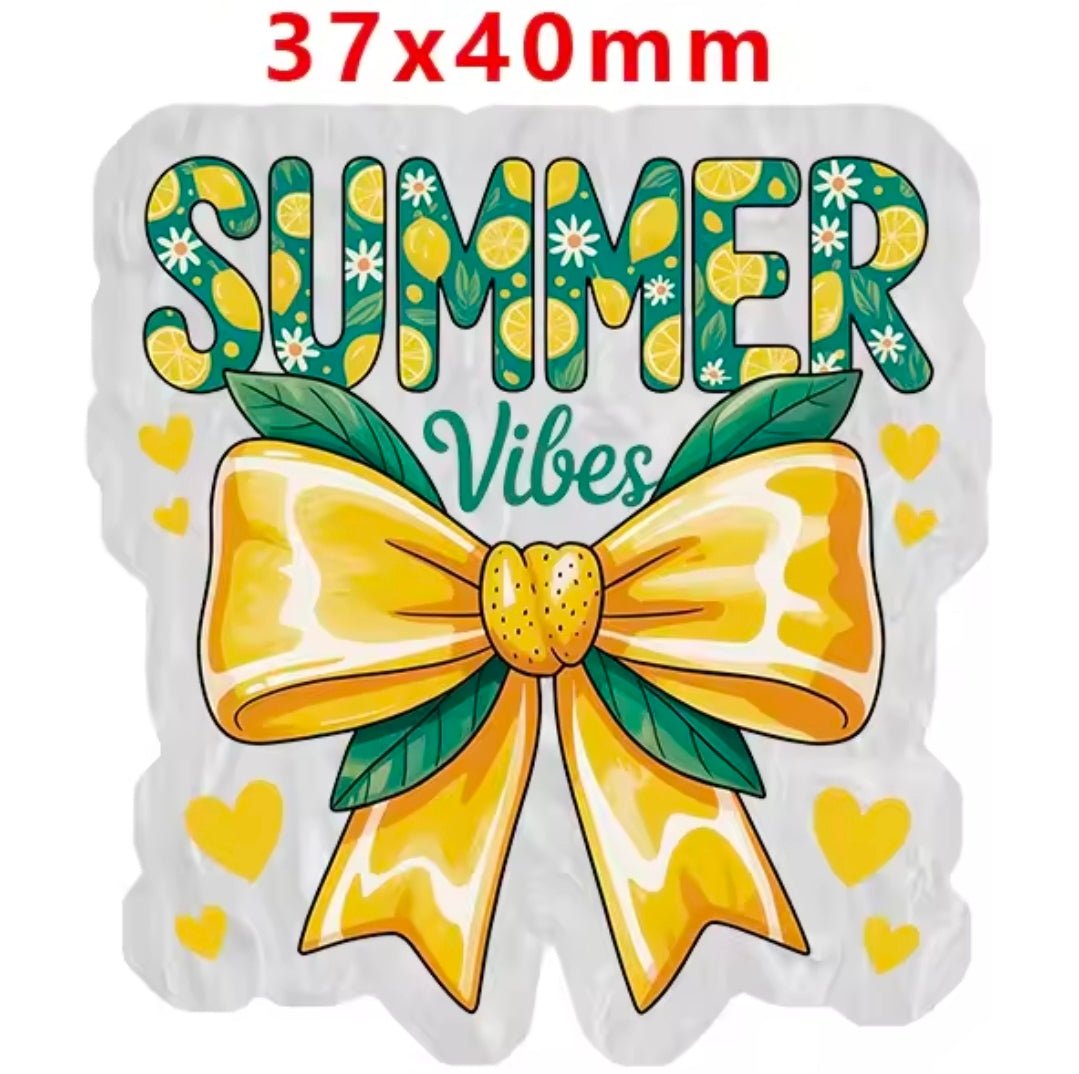 Glitter Acrylic Flatback- Acrylic Planer Resin Charm Summer Vibes