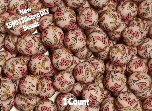 New 1 Count DIY Silicone Beads 15mm printed nurse medical beadable accessories