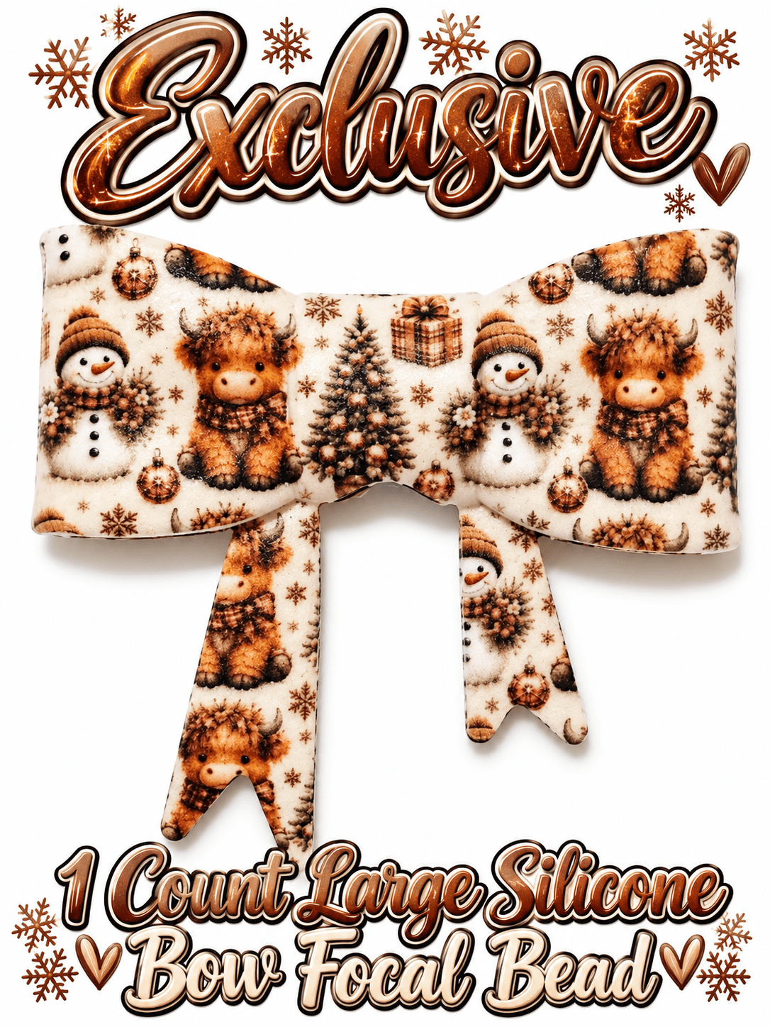 New Shop Exclusive 1 Count Large Silicone Bow MERRY CHRISTMAS