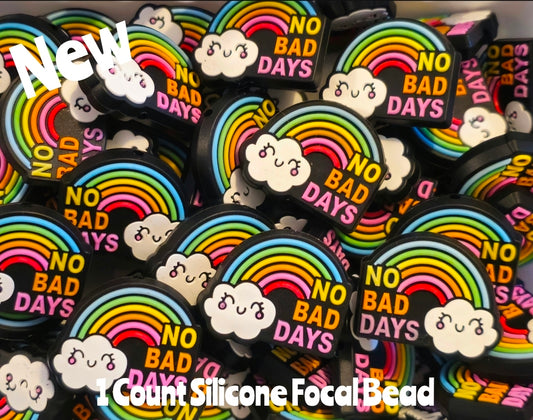 New No Bad Days Rainbow Focal Beads 1 Count DIY Bead Supplies