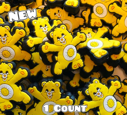 New 1 Count Care Bears YELLOW Focal Bead