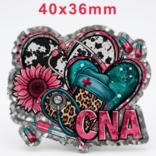 Glitter Acrylic Flatback- Acrylic Planer Resin Charm Medical CNA