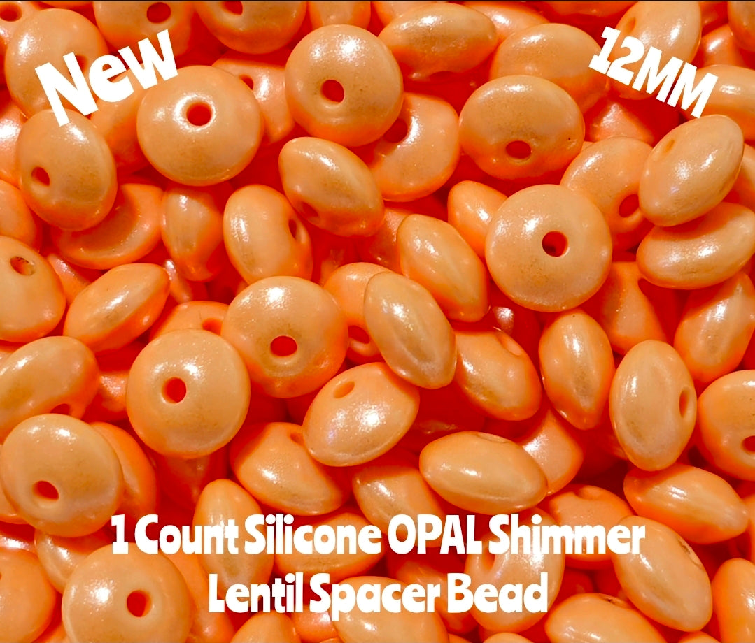 New 1 Count Opal Shimmer Lentil Spacer Beads Multiple Color Options