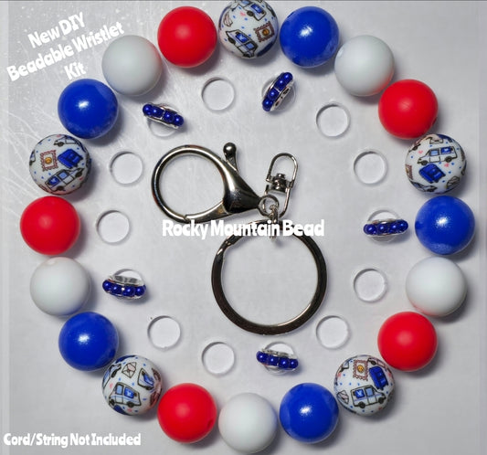 New 1 Count DIY Deluxe Beadable Wristlet Kit- Post Office Mail Carrier Beads- Beadable Accessories