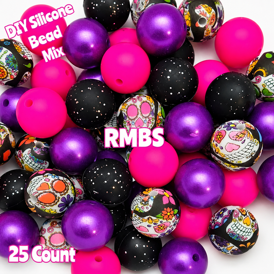 New Sugar Skulls DIY Silicone Bead Mix 25 count