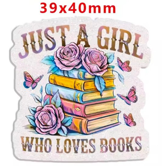 New 1 Count Glitter Acrylic Flatback Multiple Uses Acrylic Craft Supplies Books