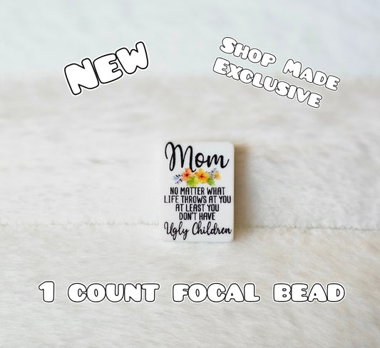 New 1 Count Focal Bead Mom Funny