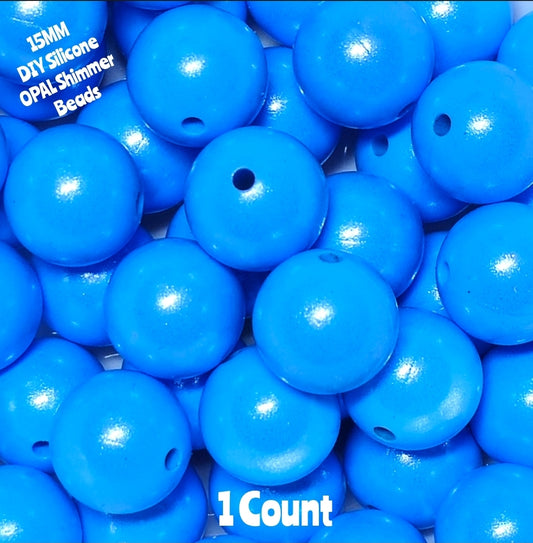 15mm DIY Silicone Solid OPALS Cornflower Blue Count Craft Supplies & ACCESSORIES