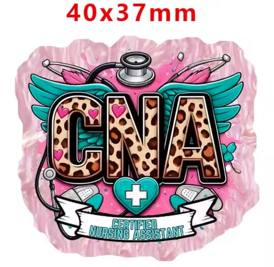 Glitter Acrylic Flatback- Acrylic Planer Resin Charm- Medical CNA