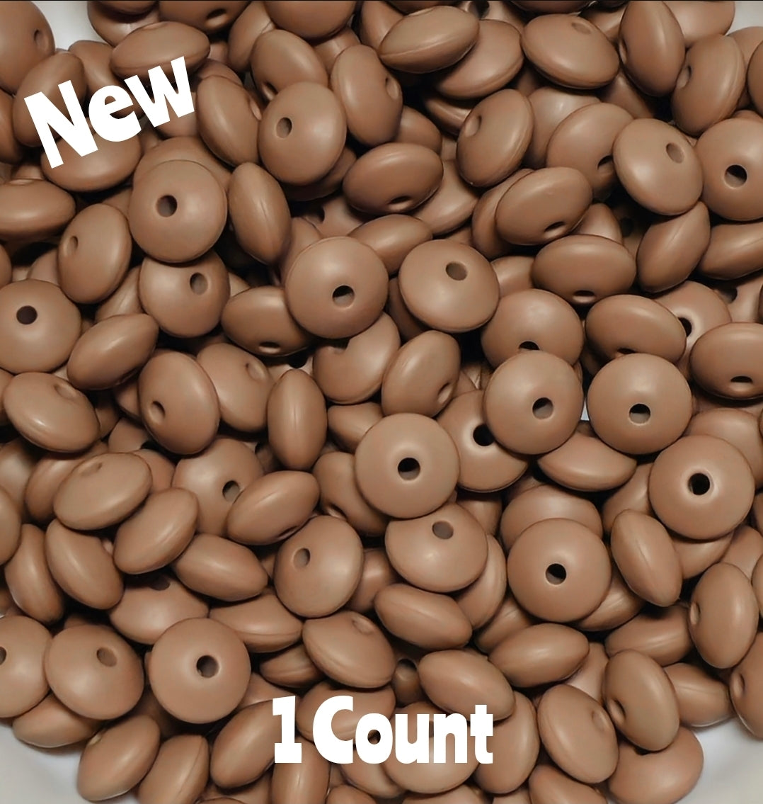 12mm 1 Count lentils Spacer Beads hazelnut