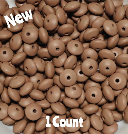 12mm 1 Count lentils Spacer Beads hazelnut
