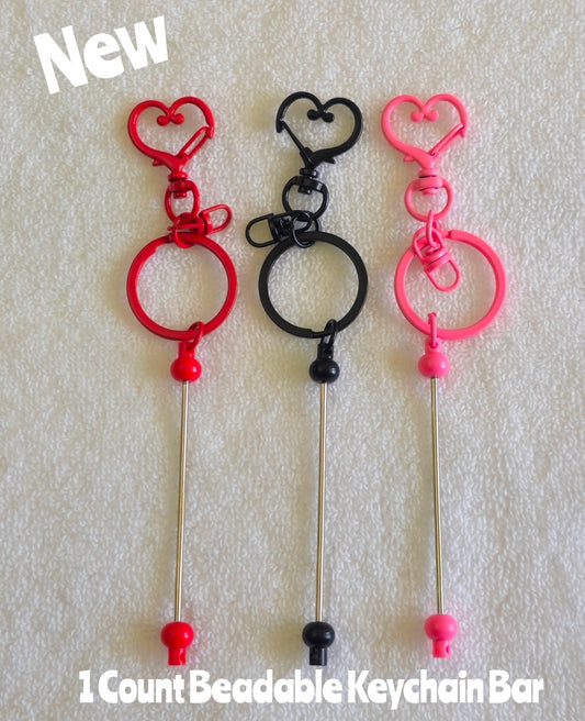 New 1 Count Beadable Keychain Bars