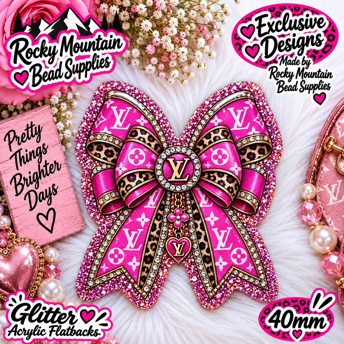Shop Exclusive 1 Count Custom Exclusive Glitter Acrylic Flatback 40mm