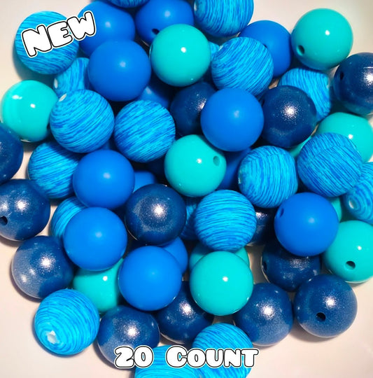 New 15mm  Cosmic Waves SILICONE Bead Mix 20 count. DIY Bead Craft Supplies