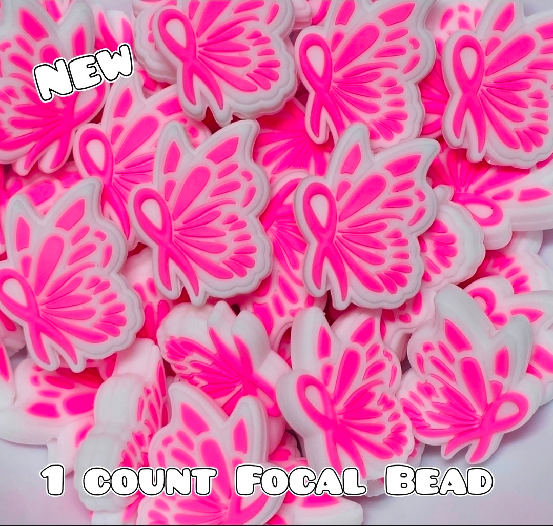 New 1 Count Focal Bead Breast Cancer