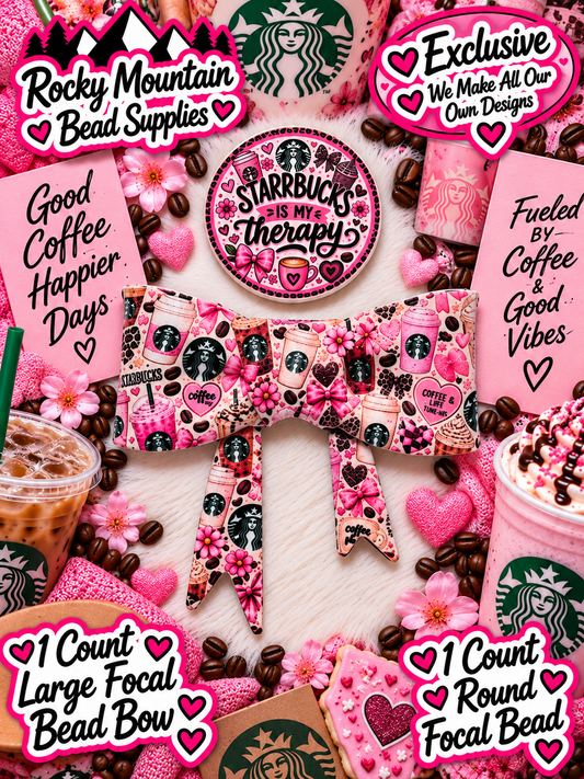 New Shop Exclusive 1 Count Large Silicone Bow 1 Count Focal Bead Round Starbucks