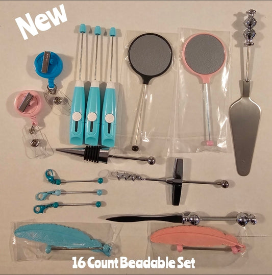 Overstock Mix Match Beadable Items 16 Count Set. You receive as shown