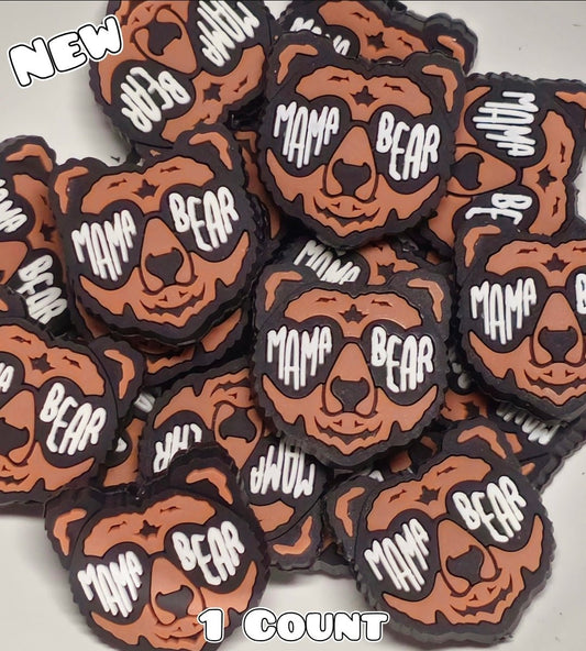 New 1 Count Focal Bead Mama Bear