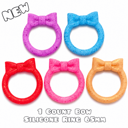 New Bow 1 Count DIY 65MM Silicone Rings Craft Supplies Beadable Blanks Glitter