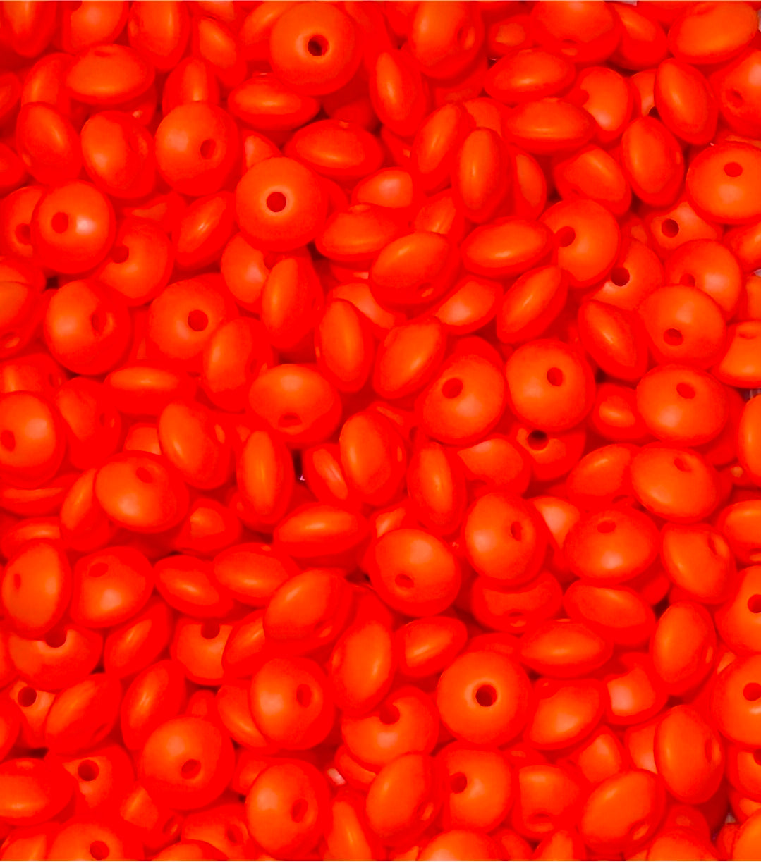 New 1 Count 12mm Silicone Solid Lentil Spacer Beads Craft Supplies Multiple Colors