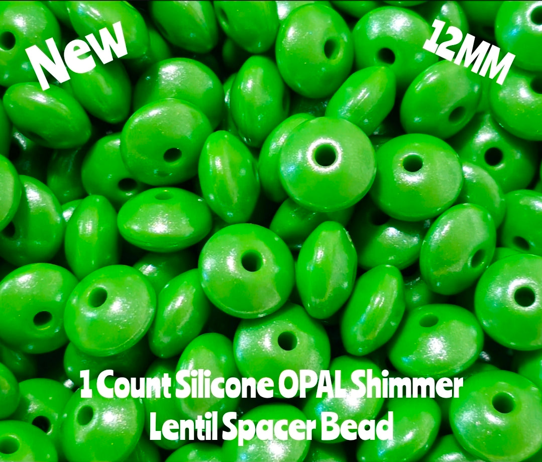 New 1 Count Opal Shimmer Lentil Spacer Beads Multiple Color Options