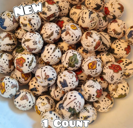 New 1 Count DIY Silicone Beads 15mm printed Harry Potter