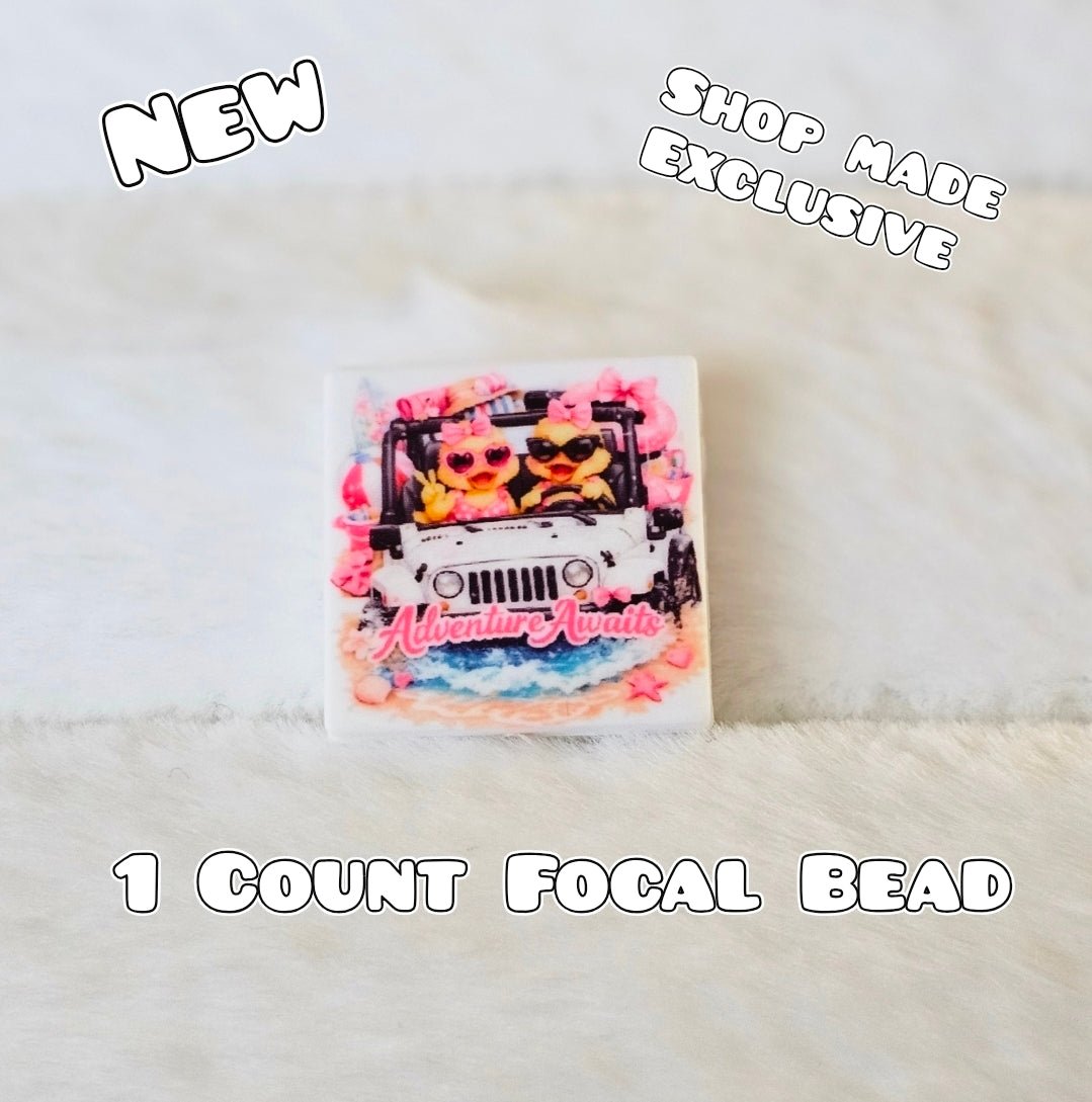 New 1 Count Focal Bead Jeep Adventures Awaits