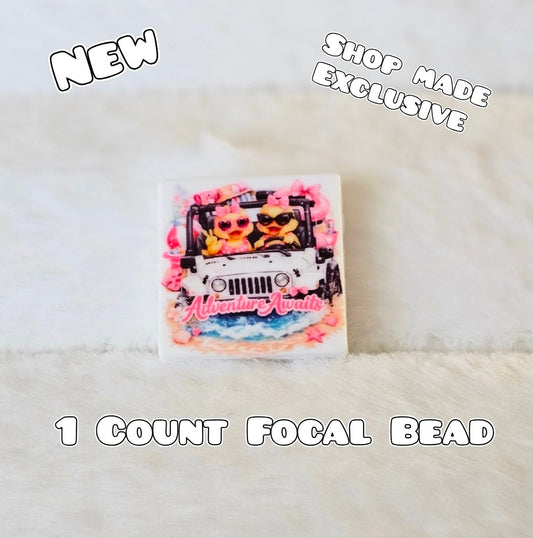 New 1 Count Focal Bead Jeep Adventures Awaits
