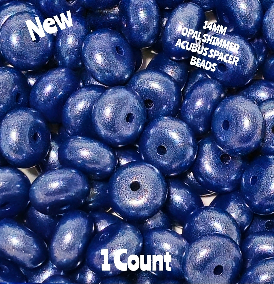 New 1 Count Midnight Blue 14MM Silicone OPAL Acubus Spacer Beads Craft Supplies