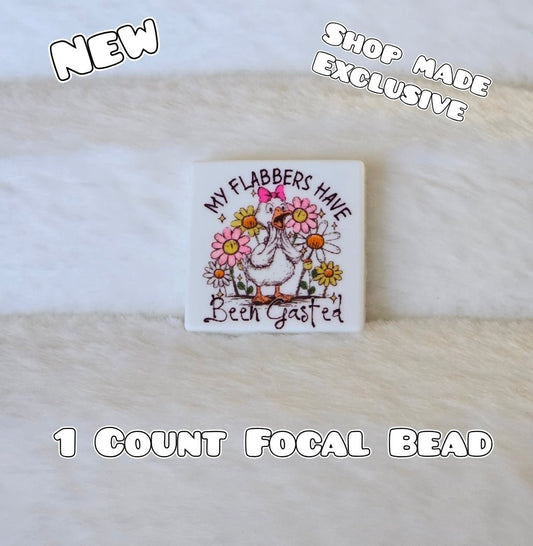 New 1 Count Focal Bead Flabbers are gasted goose. Pen is example bead only