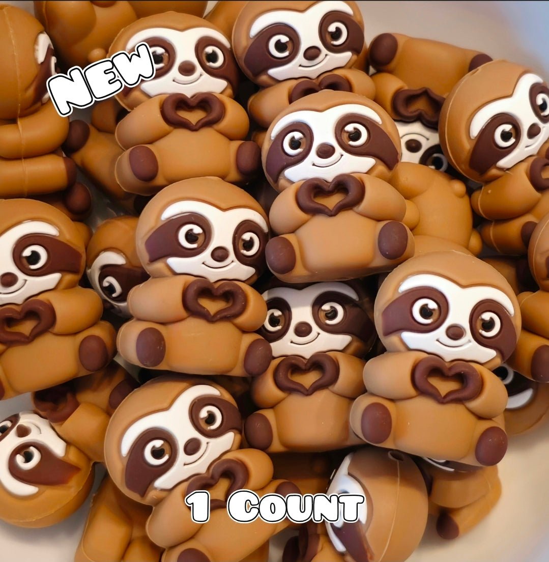 New 1 Count Focal Bead Sloth 3D