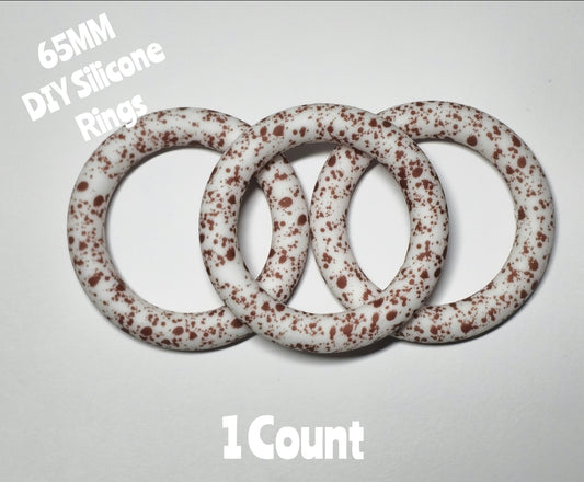 1 Count DIY 65MM Silicone Rings Craft Supplies Beadable Blanks Brown Splatter