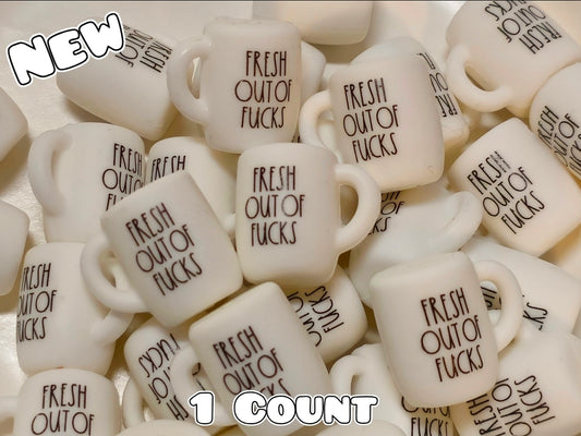 New 1 Count 3D Focal Bead Mug Fresh Outta