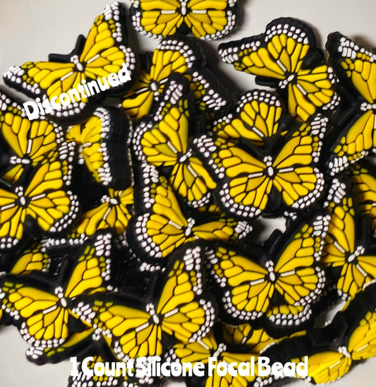 Clearance Yellow Butterfly Focal Beads 1 Count DIY Bead Supplies