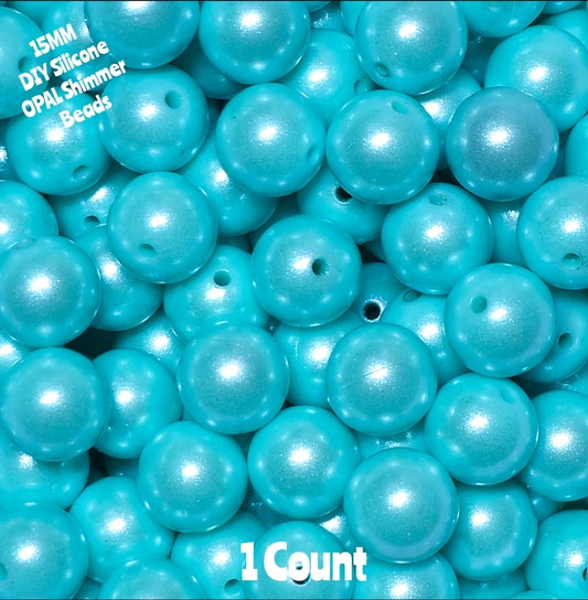 15mm DIY Silicone Solid OPALS Aruba Blue Count Craft Supplies & ACCESSORIES