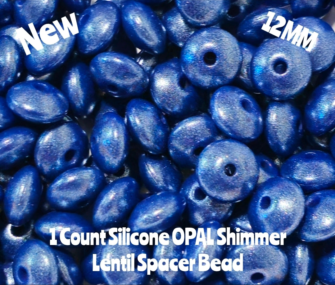 New 1 Count Opal Shimmer Lentil Spacer Beads Multiple Color Options