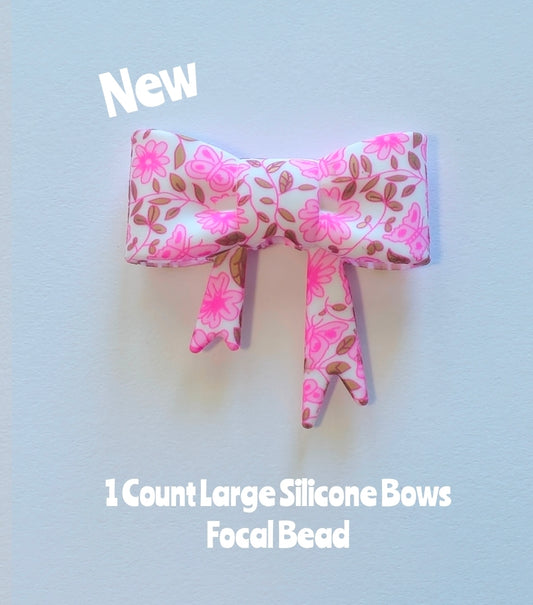 New 1 Count Large Bows Focal Bead