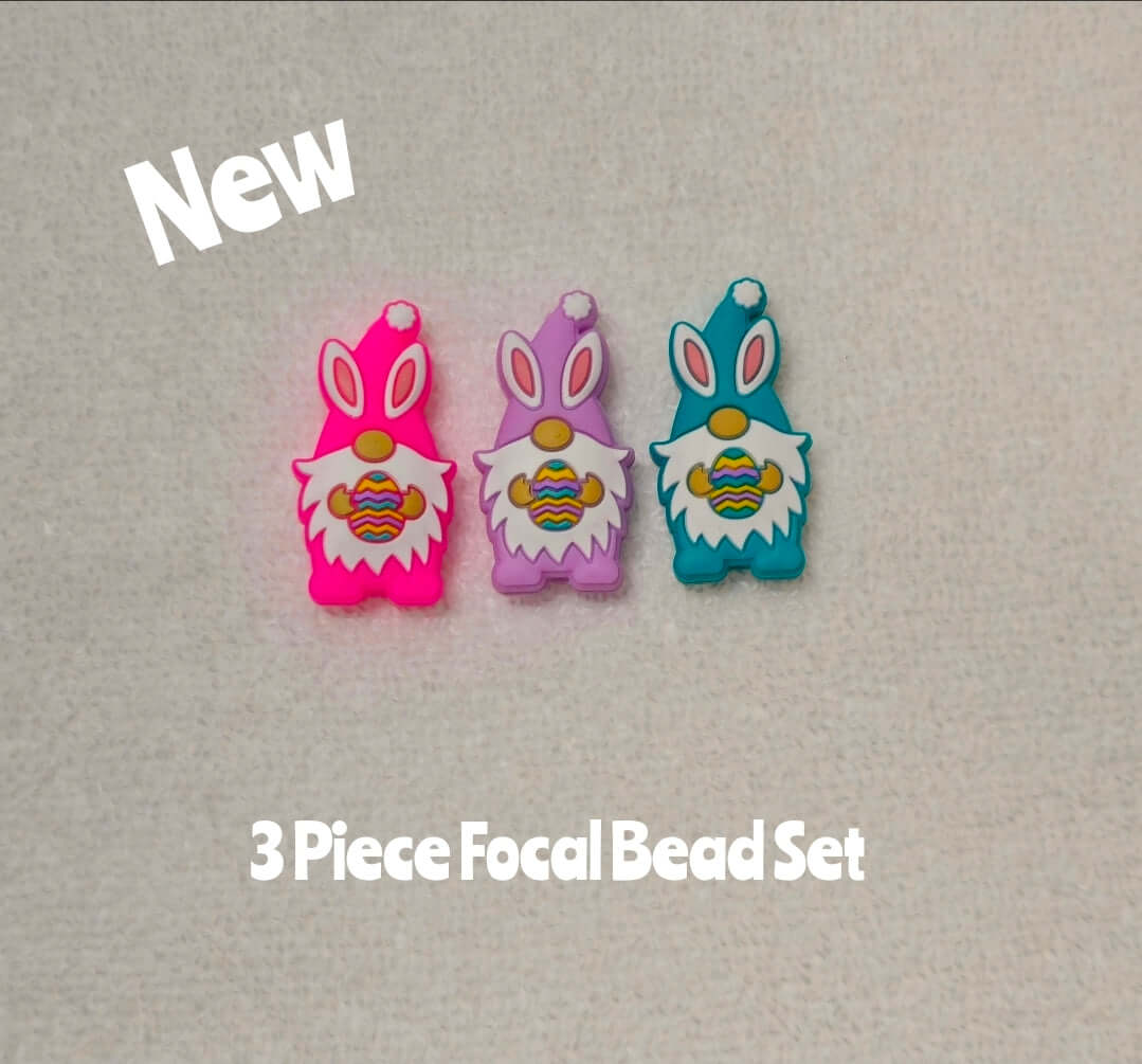 New Easter Gnomes 3 Count Focal Bead Set As Shown