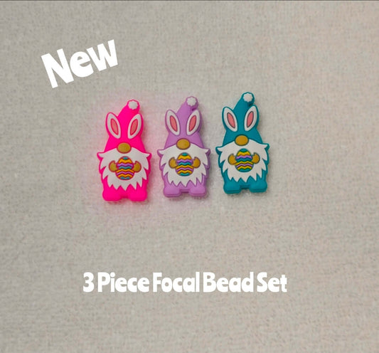 New Easter Gnomes 3 Count Focal Bead Set As Shown