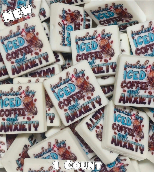 New 1 Count Focal Bead Printed Shop Made Fueled by use Coffee and anxiety