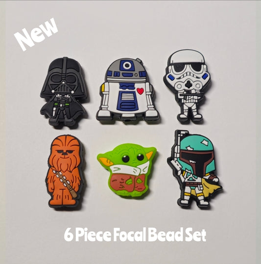 DIY Focal Bead 6 Count Craft Supplies Character Star Wars Movie