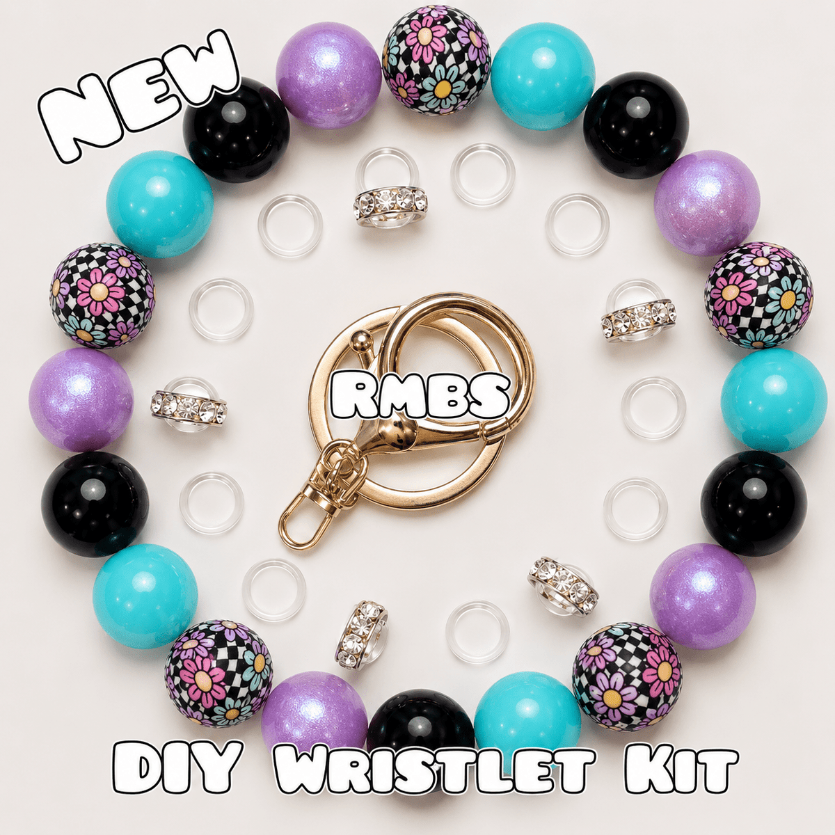 New 1 Count DIY Deluxe Beadable Wristlet Kit