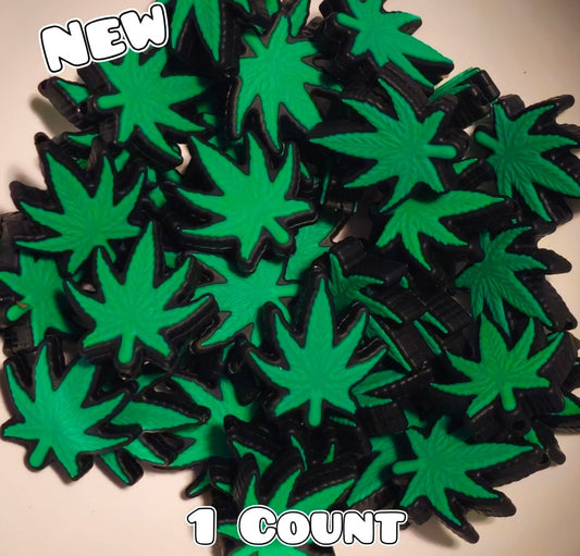 1 Count Focal Bead Coffee Weed Pot Leaf