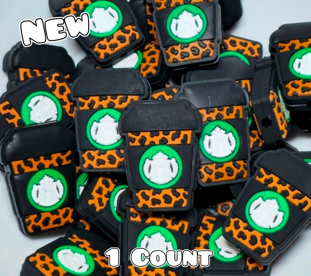Nueva cuenta de 1 abalorio focal de leopardo para vaso de Starbucks