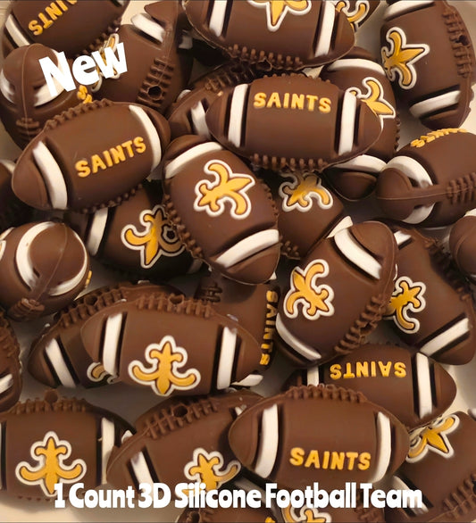 Clearance 3D Football Team Focal Beads 1 Count DIY Bead Supplies