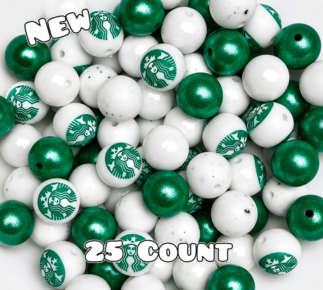 25 Count Silicone Bead Mix Opal Starbucks