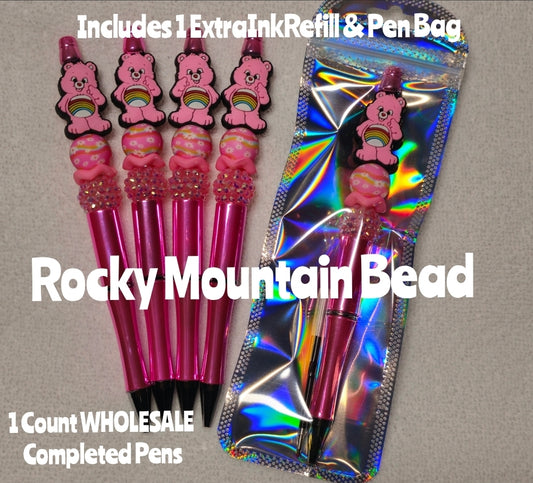 Wholsale Completed Pens come with 1 pen 1 ink refill and pen bag Craft Supplies Character Care Bears Pink