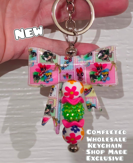 Wholsale Pre-Made 1 Count Keychain Powder Puff Girls